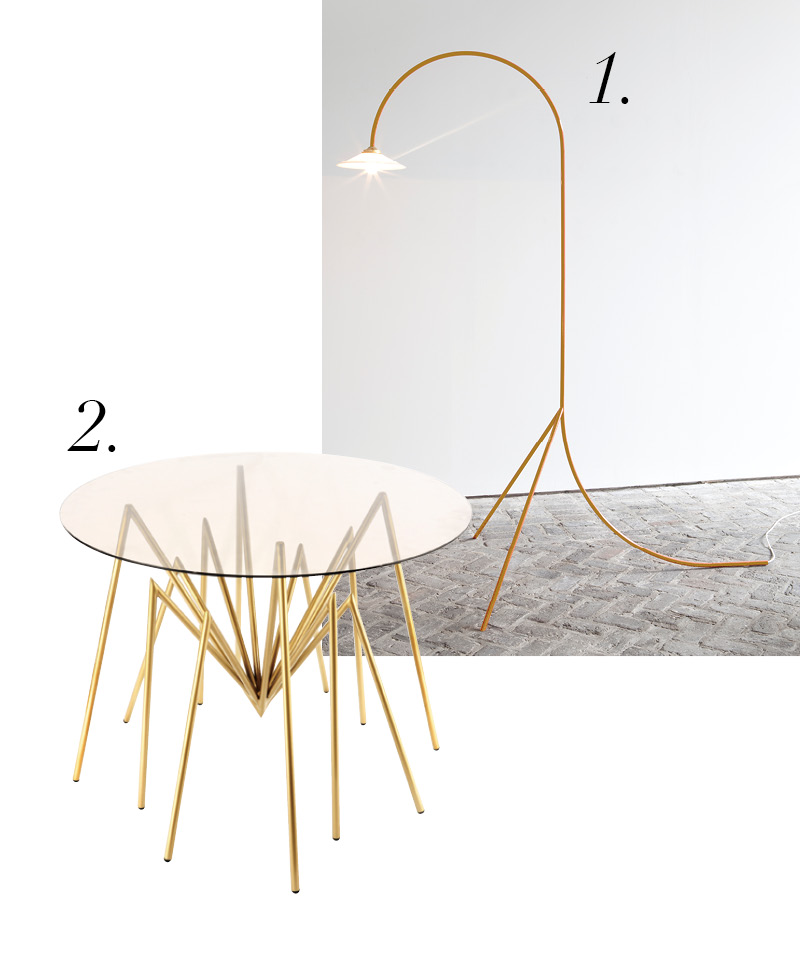 1.Zeville® Spider Ennox桌子。
2.Muller Van Severen Standing lamp no.1立燈。