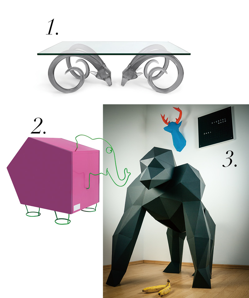 1.Jonathan Adler Aries Table桌子。
2.Le Rêvorium ELEPHORIUM。
3.PAPERTROPHY PAPERTROPHY Mighty XXL Gorilla裝飾。