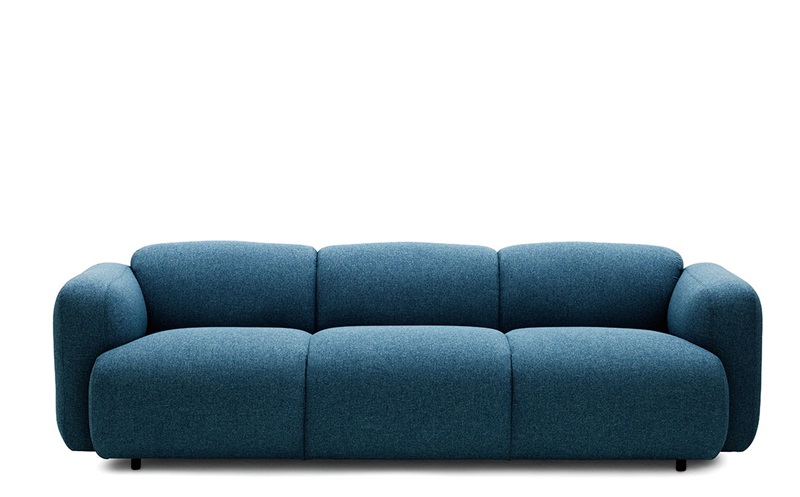 Normann Copenhagen Swell Sofa，靈感來自發酵麵包，胖胖的外型可選擇尺寸與面料。（Design Butik）